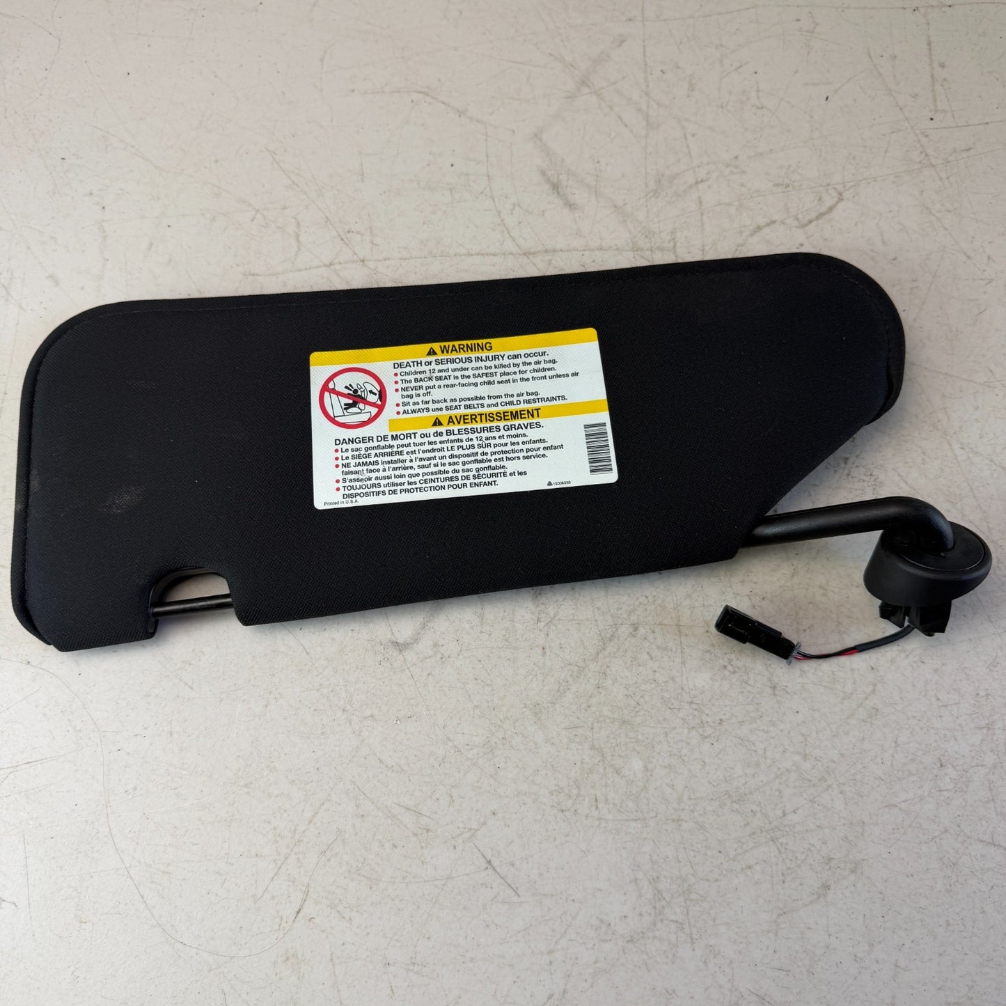 05-13 CHEVROLET CORVETTE FRONT RIGHT PASSENGER SIDE SUNVISOR SUN VISOR BLACK OEM